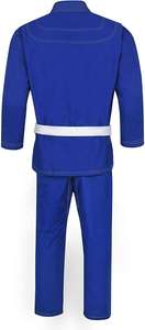 Conjunto de Kimono Azul para Jiu Jitsu Brasileño, 100% Algodón, Corte Regular, con Cinturón Blanco Incluido, Talla Adulto - Product Image 5