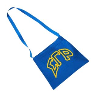 Sac fourre-tout messager Sigma Gamma Rho bleu roi, sac à bandoulière pour sororité grecque, sac de voyage et de shopping pour femmes, personnalisable avec lettres - Product Image 3