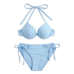 Bikini Sexy para Mujer, Conjunto de 2 Piezas con Copa Triangular de Color Sólido, para Spa, Hotel, Resort, Playa, Traje de Baño Informal - Product Image 1