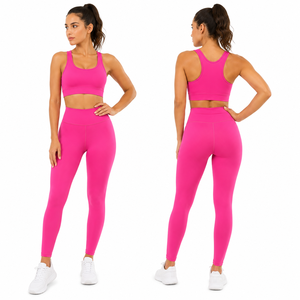 Custom Women Yoga Set 6-Piece Crisscross Straps Seamless Quick Dry Workout Gym Wear Fitness Sports <b>Bra</b> High Waist Leggings - Product Image 1