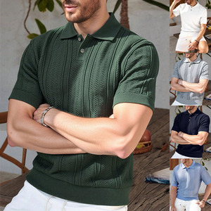 เสื้อโปโลชายพิมพ์โลโก้ตามสั่ง แขนสั้น สีพื้น ผ้าฝ้าย 100% ระบายอากาศได้ดี ไม่หดตัว เสื้อสเวตเตอร์ผ้าฟลีซคุณภาพสูง - Product Image 5