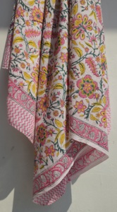 Hand Block Print Cotton Sarong Pareo Beach Wrap for Women Lightweight Boho Bikini <b>Cover</b> <b>Up</b> Soft Skin Friendly Scarf Swimwear - Product Image 6