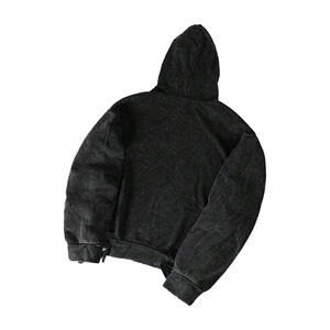 Sudadera con capucha desgastada de gran tamaño con lavado ácido de algodón 100% personalizada del fabricante, sudaderas para hombre de talla grande - Product Image 3