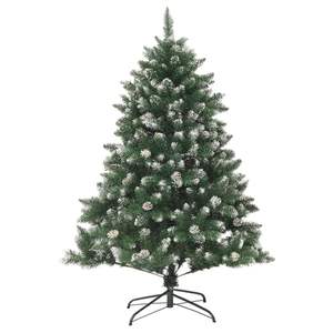 Árbol de Navidad Plegable Mediano de PVC y Acero Verde y Blanco para Decoraciones Festivas - Product Image 2