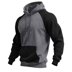 Nouveau sweat à capuche zippé en polaire 100 % coton écologique pour sports de plein air automne-hiver, couleur contrastante, tendance et à la mode - Product Image 2