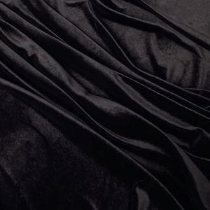 Tela de Terciopelo Negro 9000, 130 g/m², Poliéster Puro, Tejido de Peso Medio, Secado Rápido, Resistente a las Arrugas, para Vestidos de Novia y Trajes de Niña - Product Image 4