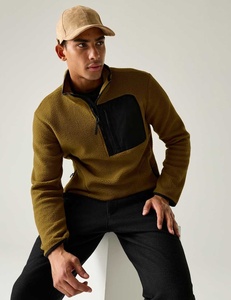 Chaqueta de Forro Polar Sherpa para Hombre, Cuello Alto, Media Cremallera, Prenda Exterior Suave para el Invierno y Viajes Diarios - Product Image 3