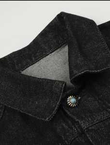 Men's Black Fleece <b>Bomber</b> <b>Jacket</b> Stand Collar Casual Regular Length Washed Cotton Regular Fit Autumn <b>Vintage</b> Breathable Front - Product Image 3