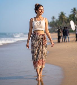 Hand Block Bagru Print <b>Sarong</b> Cover 100% Cotton Lightweight Breathable Long Cotton <b>Sarong</b> Pareo Floral Beach <b>Wrap</b> for Women Boho - Product Image 6