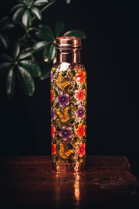 Botella de Agua de Cobre con Acabado Oscuro, Botella de Agua de Cobre Color Chocolate, Botella de Agua de Cobre con Acabado Sólido, Botella de Cobre para Uso al por Mayor - Product Image 5