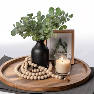 Plateau de service rotatif en bois d'acacia de qualité supérieure pour l'organisation de table, les collations, les chocolats et les gâteaux, par blossom craft india - Product Image 1