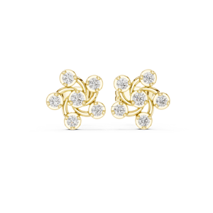 Boucles d'oreilles pendantes Jhumki en or 14 carats avec diamants de laboratoire et perles, pour mariage, bijoux ethniques traditionnels, de la marque Family Jewel Supply - Product Image 4