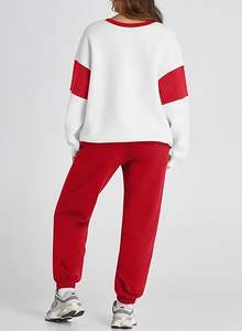 ชุดวอร์มผู้หญิงขายส่ง เสื้อสเวตเชิ้ตพร้อมกางเกงจ็อกเกอร์ 2 ชิ้น ชุดออกกำลังกาย โลโก้สั่งทำได้ แฟชั่นลำลอง ผลิตในปากีสถาน รับผลิตแบบ OEM - Product Image 2