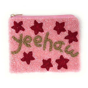 Monedero con cuentas Yeehaw, color rosa, estilo western, con estrella roja, mini cartera con cremallera, boutique Nashville para despedidas de soltera, venta al por mayor - Product Image 4