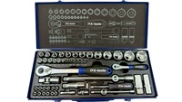 Juego de Herramientas Manuales Mecánicas OEM ODM de 55 Piezas, 1/4" 1/2", 6 Puntas, con Acabado Cruzado, de Acero al Cromo Vanadio, con Estuche Metálico