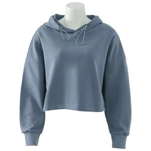 Vente chaude – Sweat à capuche court personnalisé avec logo pour femme, impression sérigraphique, manches longues, épais, zippé, pour femme - Product Image 5