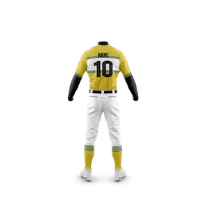 Ropa Deportiva Personalizada, Uniformes de Béisbol Personalizados, Jersey con Logotipo Personalizado, Jersey de Béisbol Negro con Detalles Dorados - Product Image 5