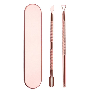 Pousse-cuticules double embout en acier inoxydable pour manucure et soin des cuticules, vente en gros, ensemble de manucure en acier inoxydable incluant un outil pour cuticules - Product Image 2