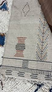 Tapis marocain en laine fait main, noué à la main, style berbère, géométrique, tribal, shaggy, tapis d'intérieur, décoration bohème - Product Image 3