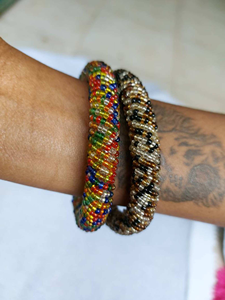 Pulseras de Cuentas de Vidrio de Nepal para Manualidades de Bordado, Brazaletes de Moda Unisex al por Mayor, Pulseras Napali de Colores Mezclados para Fiestas - Product Image 4