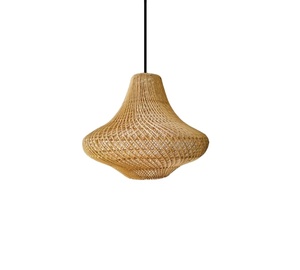 Luminaire suspendu rond en bambou de style ferme asiatique antique - Product Image 1