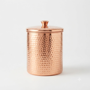 Modern Style Hammered Copper Canister Set with Lid, <b>Kitchen</b> <b>Storage</b> Containers <b>for</b> Tea Coffee Sugar, Decorative Copper <b>Jars</b> - Product Image 1