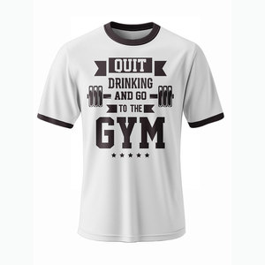 Chemises de sport pour hommes, personnalisées, OEM, décontractées, de luxe, avec logo imprimé, unies, pour la gym, la musculation, coupe ajustée, grandes tailles, fitness - Product Image 1