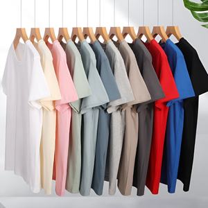 T-shirt promotionnel unisexe à col rond en coton peigné 180g, coupe ample, couleur unie, confortable, avec logo personnalisé – Vente chaude OEM - Product Image 1