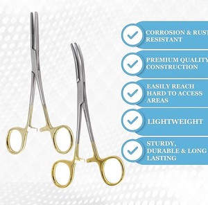 Stainless Steel Manual Surgical Kit Hemostat Forceps Straight Curved Locking <b>Clamps</b> Artery Forceps Medical Instruments - Product Image 4