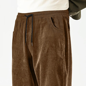 Wholesale Casual Straight Pattern Men's Pants Washed Track Pants Custom Fabric Corduroy Pocket Windbreaker Men's <b>Trousers</b> Pants - Product Image 2
