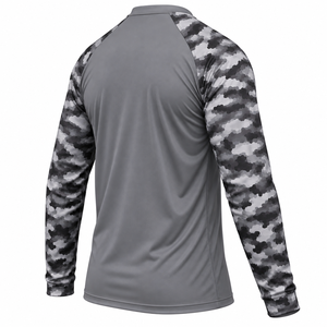 Chemise de pêche pour hommes en gros, protection UV, manches longues raglan, chemise de travail, couleur unie, chemise de performance personnalisée pour hommes - Product Image 4