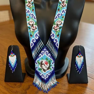 Collier Gerdan ukrainien bohème tendance | Tribal | Collier ukrainien | Unique | Collier africain pour femme avec boucles d'oreilles, pour cadeau - Product Image 1