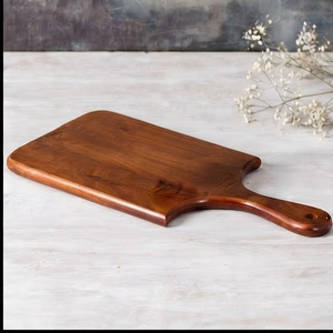 Planche à découper en bois d'acacia rectangulaire avec poignée, emballage en une seule pièce - Product Image 1