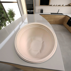 Contenedor Redondo de Bagazo Biodegradable Desechable de 750ml con Tapa para Viajes y Bodas - Product Image 4