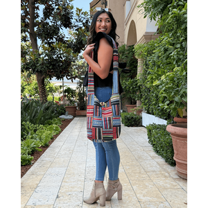 Borsa Hobo da Donna con Motivo a Righe e Patchwork - Product Image 4