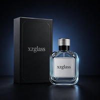 Flacon de parfum de luxe personnalisé de 50 ml, rechargeable, sérigraphié, logo bronzé, flacon de parfum vide portable