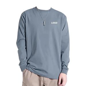 T-shirt à manches longues de haute qualité, couleur unie, design décontracté orienté vers l'exportation, logo personnalisé, prix abordable, 100% coton pour hommes - Product Image 1