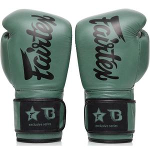 ถุงมือชกมวย Fairtex หนังแท้สีเขียวแบบมืออาชีพ พร้อมแถบตีนตุ๊กแก สำหรับฝึกซ้อมและแข่งขัน MMA อุปกรณ์ออกกำลังกายในยิม - Product Image 2