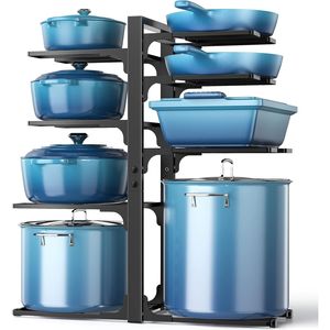 Organizzatore per Pentole e Padelle a 8 Livelli Regolabili, Capacità 120 LBS, Altezza 20,8 Pollici, per Armadietti da Cucina - Product Image 1