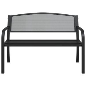 Banc de jardin en acier noir durable avec revêtement poudré, banc de patio standard - Product Image 4