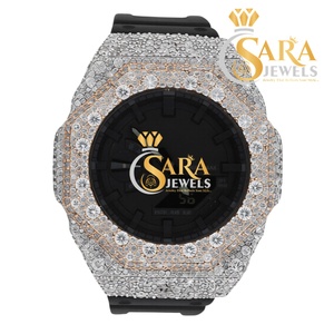 Reloj Analógico de Moissanita Blanca de Calidad Premium con Incrustaciones de Diamantes para Reuniones de Negocios y Eventos, Disponible para Exportación - Product Image 1