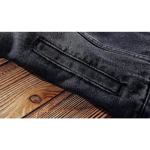Collection de vestes en jean pour hommes, veste en jean noire décontractée, col rabattu, simple boutonnage, coton lavé, coupe classique, style automne - Product Image 6