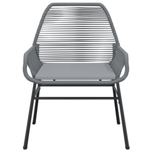 Chaise de jardin en rotin PE gris, durable et élégante, pour usage extérieur - Product Image 5