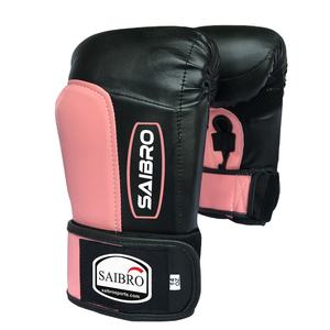 High Quality 14oz Cowhide Synthetic Leather Double Strap Kick Boxing/MMA Training <b>Gloves</b> <b>Mesh</b> Palm Hand Grips for Martial Arts - Product Image 1
