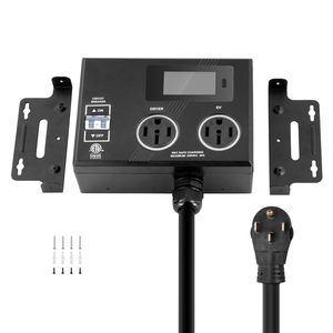 Presa di Distribuzione Elettrica Intelligente NEMA 14-50, 240V, Indicatore LED a 3 Colori, Splitter per Asciugatrice/EV con Due Prese, Garanzia di 30 Giorni - Product Image 1