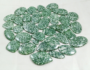 Radha Arts Natural Green Dot <b>Jade</b> Loose Gemstone High Quality Polished Cabochon Wholesale Genuine Stone Jewelry - Product Image 3