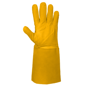 Premium Goat Grain and Cowhide Split Leather TIG Welding Gauntlet <b>Gloves</b> Cotton Liner Welder Spark Resistant Hand Protection - Product Image 6