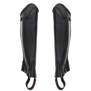 Wholesale Custom Genuine Leather Case <b>Half</b> <b>Chaps</b> Premium Cowhide Equestrian Horse Riding Leg Protectors Zip Bags LHC-0036 - Product Image 4