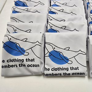[USISAN] T-shirt unisexe écologique, imprimé baleine, manches courtes décontractées, coupe ample, impression de logo disponible - Product Image 3
