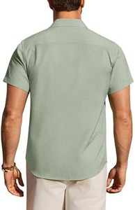 เสื้อเชิ้ตผู้ชาย HS ผ้าฝ้าย 100% เป็นมิตรกับสิ่งแวดล้อม ODM แขนสั้น ไม่ยับ ไม่ต้องรีด ติดกระดุม ระบายอากาศได้ดี ลายพิมพ์สำหรับฤดูร้อน - Product Image 2